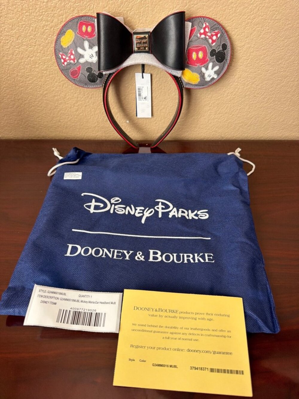 NEW 2024 Disney Parks Dooney & Bourke Mickey Minnie Body Parts Ear Headband